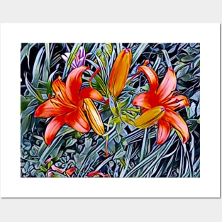 Neon Daylily Posters and Art